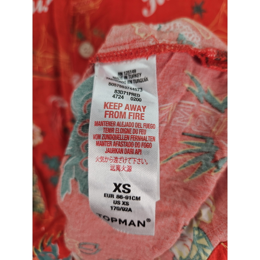 Topman Hawaiian Shirt Vibrant All-over Hawaii Tropical Print Men's Size XS - Picture 3 of 10